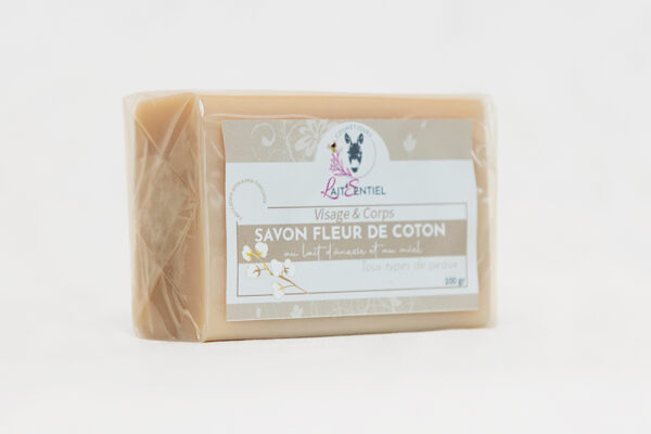 Savon au lait d'ânesse parfum fleur de coton