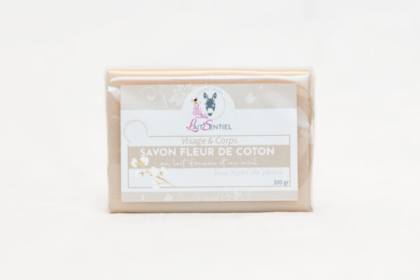 Savon au lait d'ânesse parfum fleur de coton