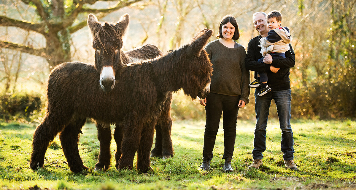 Famille Levrat, éleveur Baudet du Poitou - ph. Anaïs Levé